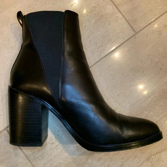 Classic Black Ankle Boots with  Chunky Heels - Picture 8 of 15